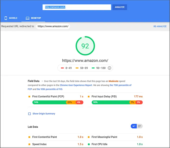page speed insight